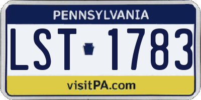PA license plate LST1783