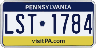 PA license plate LST1784