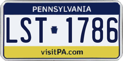 PA license plate LST1786