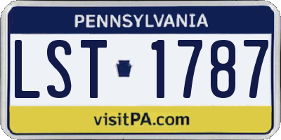 PA license plate LST1787