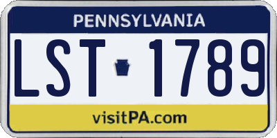 PA license plate LST1789