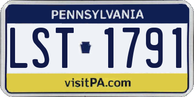 PA license plate LST1791