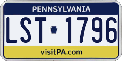 PA license plate LST1796