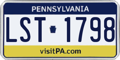 PA license plate LST1798