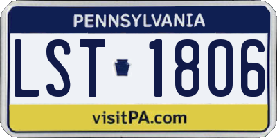 PA license plate LST1806