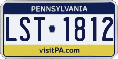 PA license plate LST1812