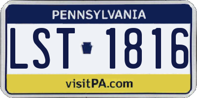 PA license plate LST1816