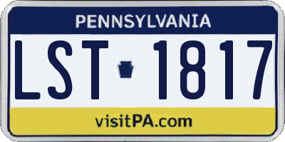 PA license plate LST1817