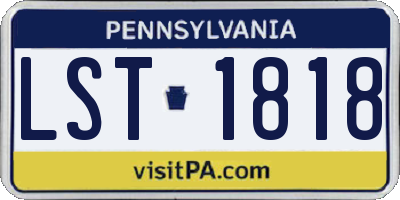 PA license plate LST1818