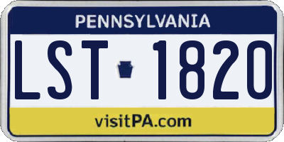 PA license plate LST1820