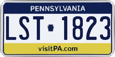 PA license plate LST1823
