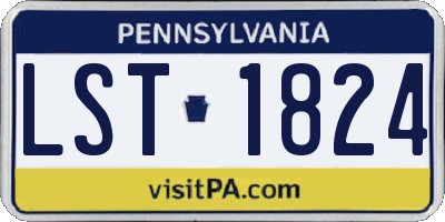 PA license plate LST1824