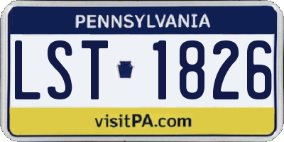 PA license plate LST1826