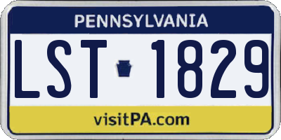 PA license plate LST1829