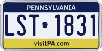 PA license plate LST1831