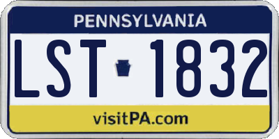 PA license plate LST1832