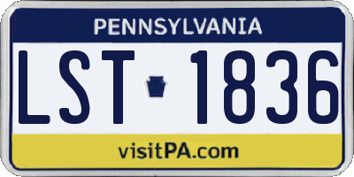 PA license plate LST1836