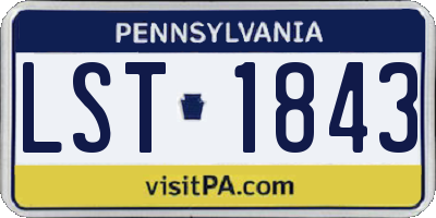 PA license plate LST1843