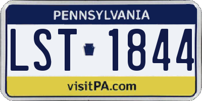 PA license plate LST1844
