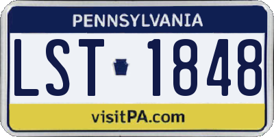 PA license plate LST1848
