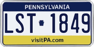 PA license plate LST1849