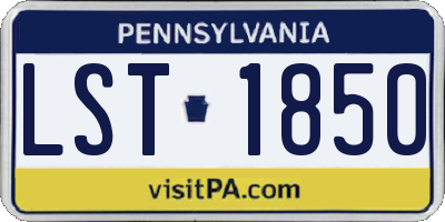 PA license plate LST1850