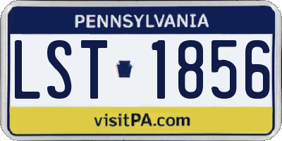PA license plate LST1856