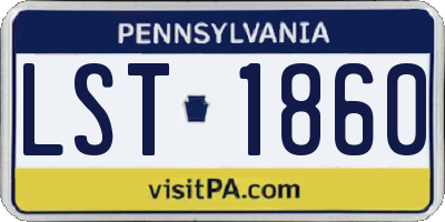 PA license plate LST1860