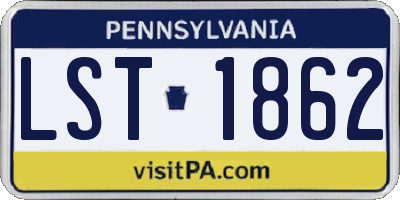 PA license plate LST1862