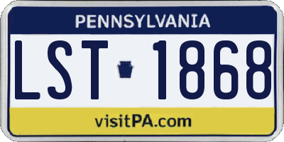 PA license plate LST1868