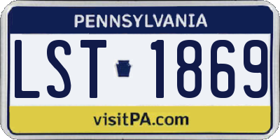 PA license plate LST1869