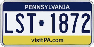 PA license plate LST1872