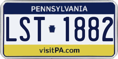 PA license plate LST1882