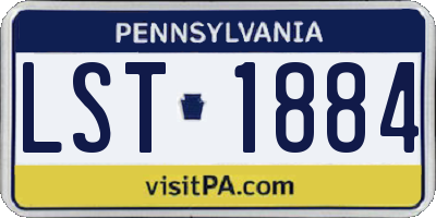 PA license plate LST1884