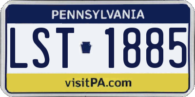 PA license plate LST1885