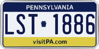 PA license plate LST1886
