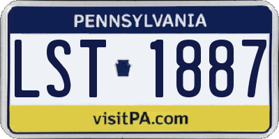 PA license plate LST1887