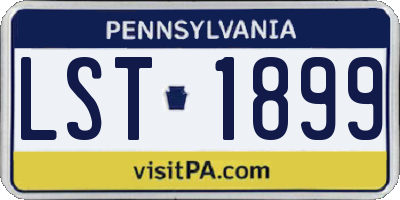 PA license plate LST1899