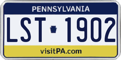 PA license plate LST1902