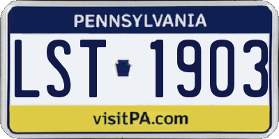 PA license plate LST1903