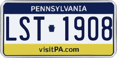 PA license plate LST1908