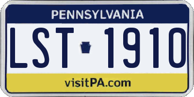 PA license plate LST1910