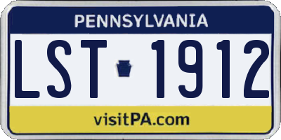 PA license plate LST1912