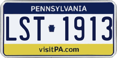 PA license plate LST1913