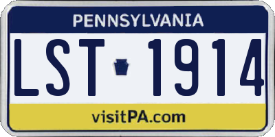 PA license plate LST1914