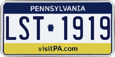 PA license plate LST1919
