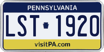 PA license plate LST1920