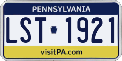 PA license plate LST1921