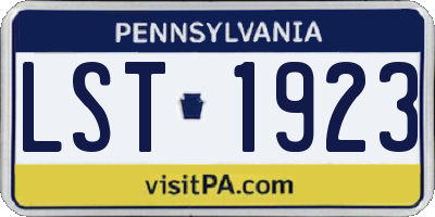 PA license plate LST1923