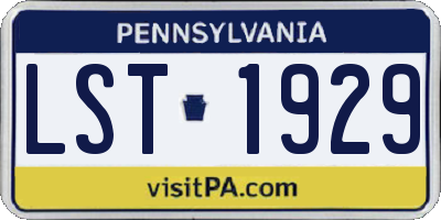 PA license plate LST1929